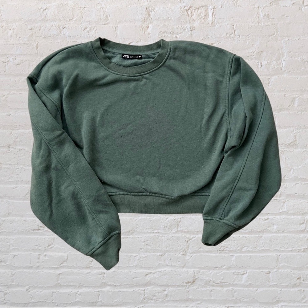 Zara Cropped Pullover Basic Sweatshirt - image 3